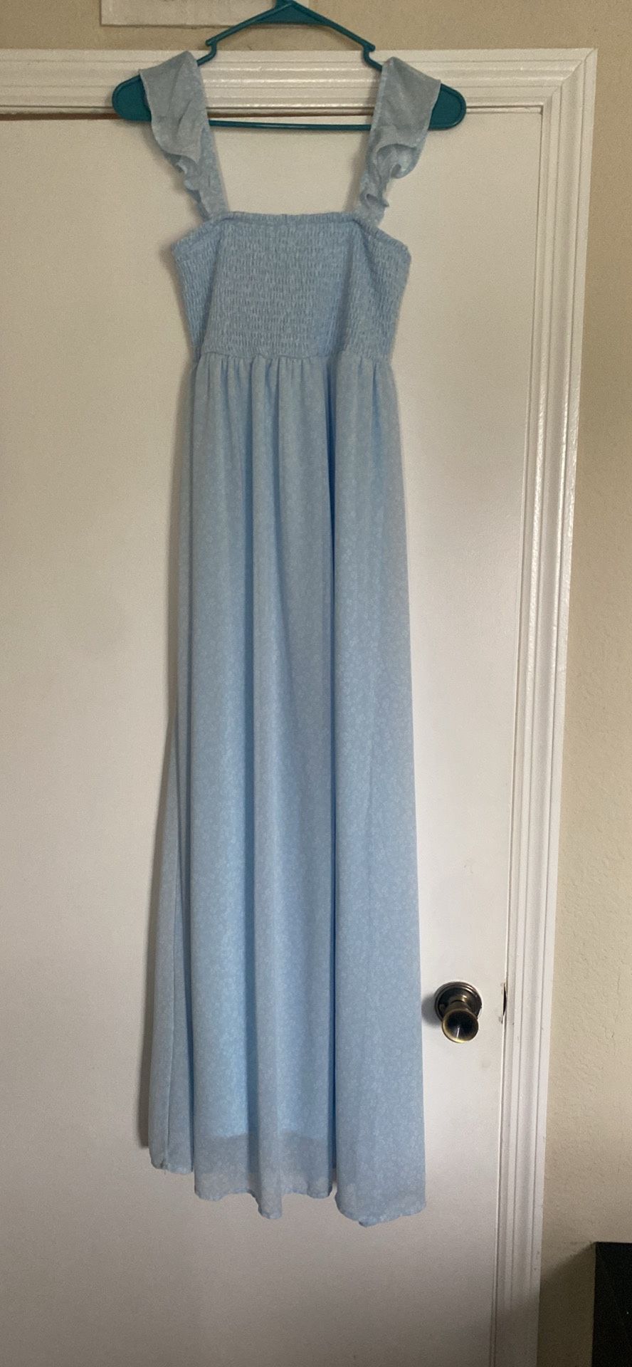 Blue And White Floral Dress Worn Once 