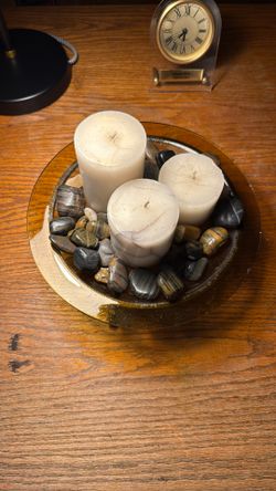 Candle & Rock Glass Bowl