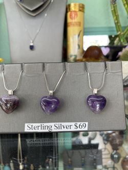 Amethyst Pendant With Sterling Silver Chain 