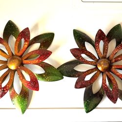 Pair Of Metal Flowers, Wall Decor, Tj Maxx