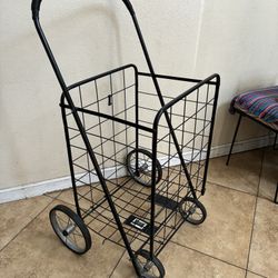 Portable Folding Jumbo Size Shipping Cart, 24” H x  17” W x 15”