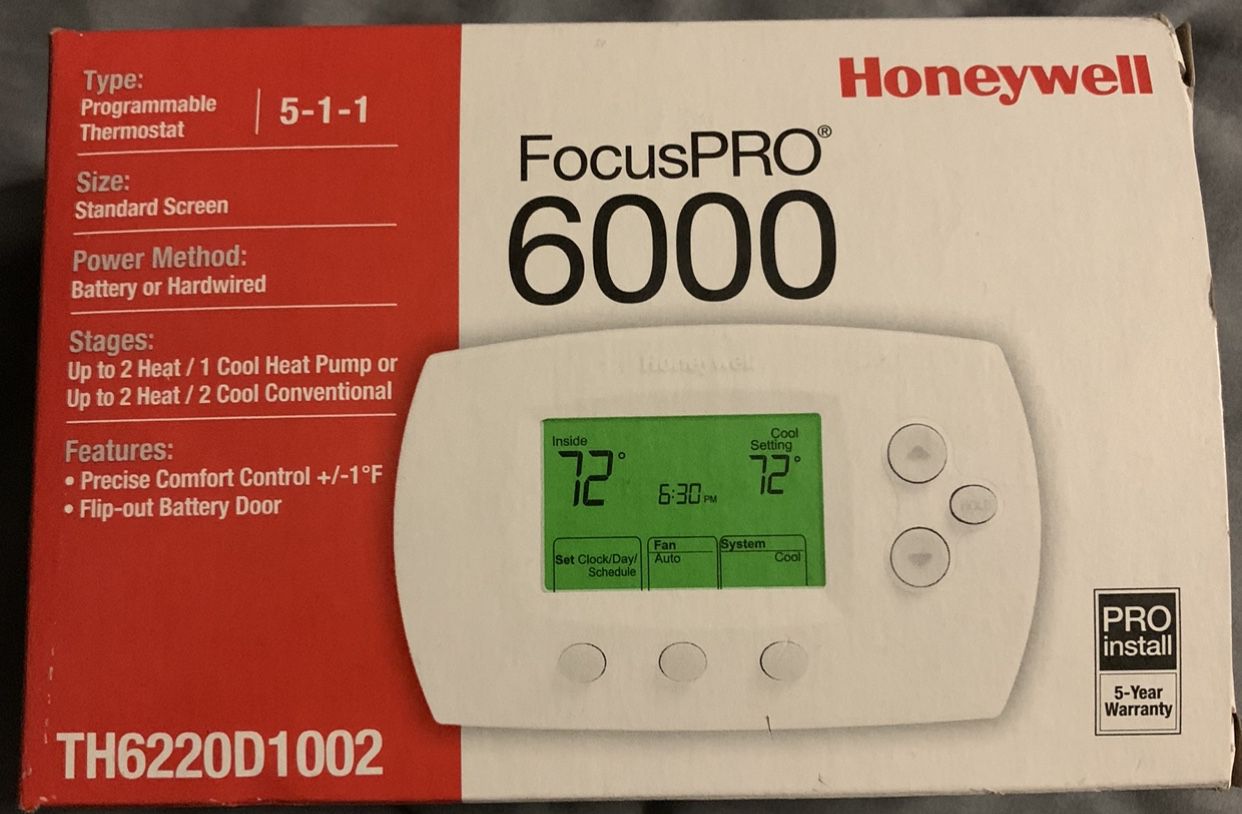 Honeywell Focus PRO 6000 Thermostat 