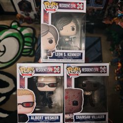 Resident evil funko pop!! Leon, Wesker, Chainsaw Villager.