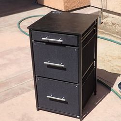 3-Drawer Black Filing Cabinet Organizer Nightstand 