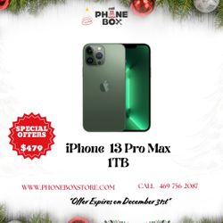 IPhone 13 Pro Max 1TB Desbloqueado, disponible en Amazon con una oferta de $479 hasta el 31 de diciembre.
