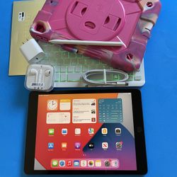 Apple IPad 7th Generation (10.2” Retina /Latest IOS 18/ 2019 model) 32GB with stylus pen, keyboard, case  & Accessories (128GB $299) 