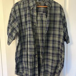 Cotton Casuals Designed in Italy Mens Short  Sleeve Collared Button Down Shirt