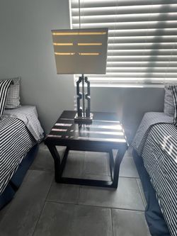 Night stand and lamp