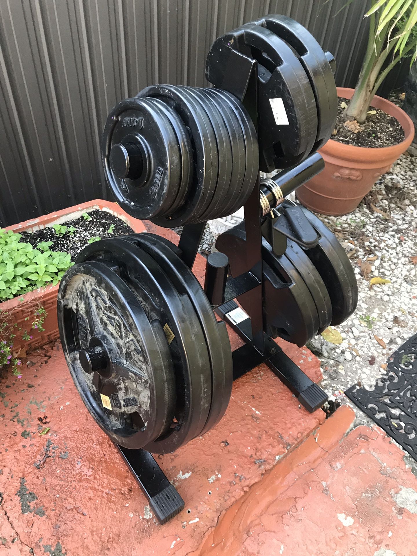 4 in 1 Exercise Weight Set with 225 lbs of Weights) And Floor