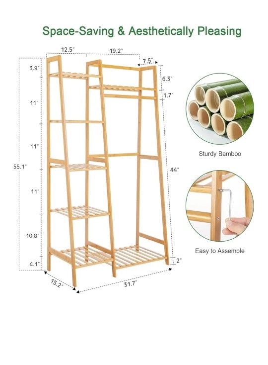 Bamboo closet rack