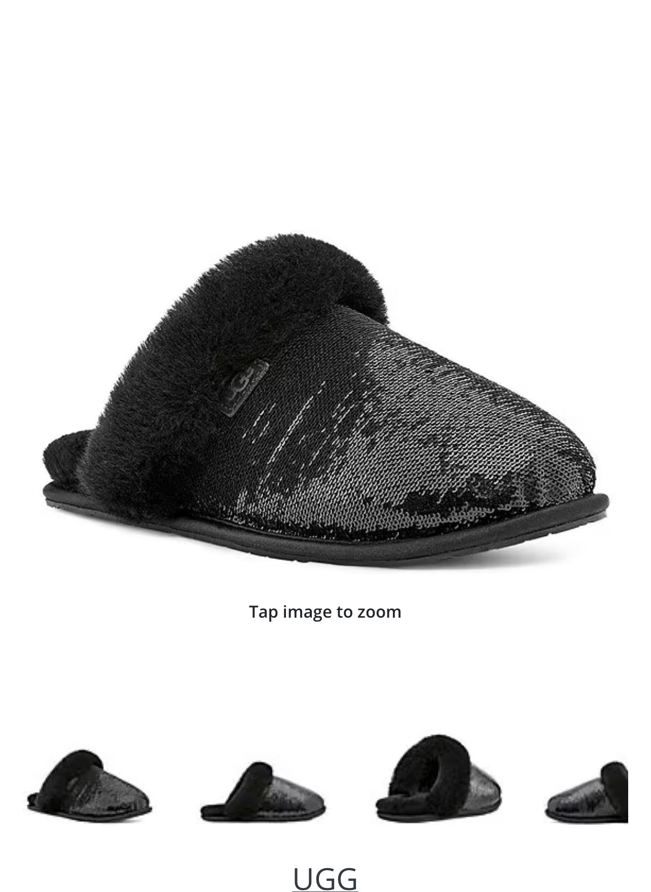 UGG Black Sequin Slipper Size 9