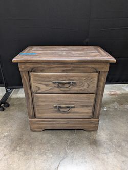 Harrison Two-Drawer Nightstand in Rustic Wood