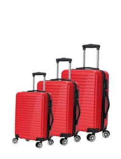 3 pieces Luggage sets Hardside  Trunk with Spinner Wheels, Red , pink,Selver , Golden Rose and Gray 