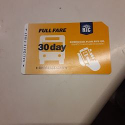 30 day full fare RTC PASS
