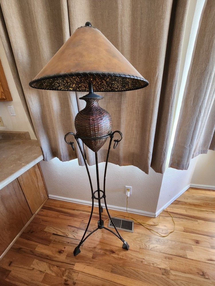 African Designed Brass Lamp