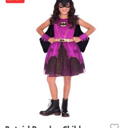 Bat girl, the female version of Batman in pink glitter and black costume