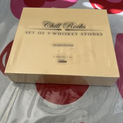 Quiseen Set of 9 Beige Soapstone Whiskey Stones Whisky Stones for Drinks