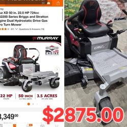 BRAND NEW MURRAY CRUZ XD 50" CUT. 22 HP ZERO TURN LAWNMOWER 