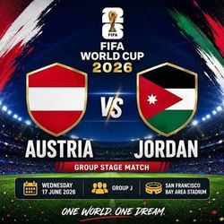 Match 20 -Austria vs Jordan 16th June