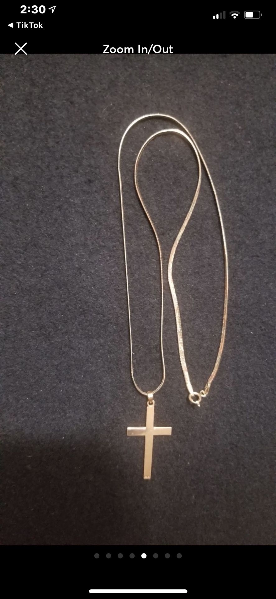 Solid 14k Chain with Cross charm