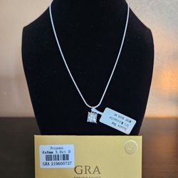 💎 Princess Cut 18in 3ct Moissanite Pendant – GRA Certified