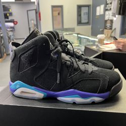Air Jordan 6 Retro Aqua Shoes Youth Size 6.5Y  Women 8 384665-004 Sneakers (768)