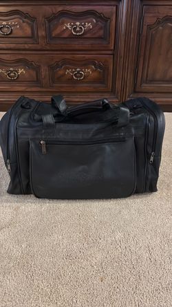 Leed’s Black Faux Leather Duffel Bag