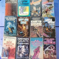 (Lot Of 12) Assorted Various Author's Sci-fi Collection Vintage Paperback Books. Books have age wear and tear. Acceptable cond- ition. This is a colle