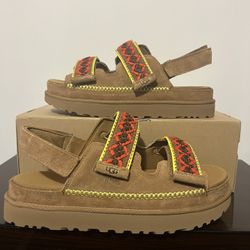 UGG Womens Goldenstar Heritage Braid CHESTNUT 1139892 Size 12 Sandals Straps