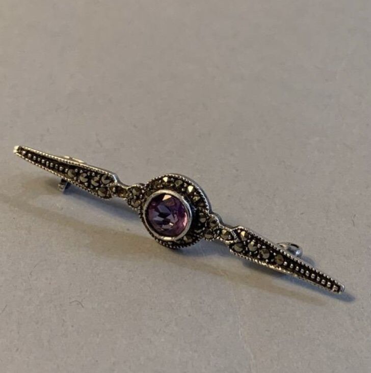 Early 20 Century Sterling Silver Antique Brooch Pin 