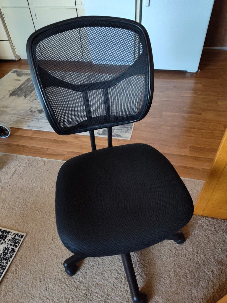 Like New Black Secretarial Desk Chair - $15