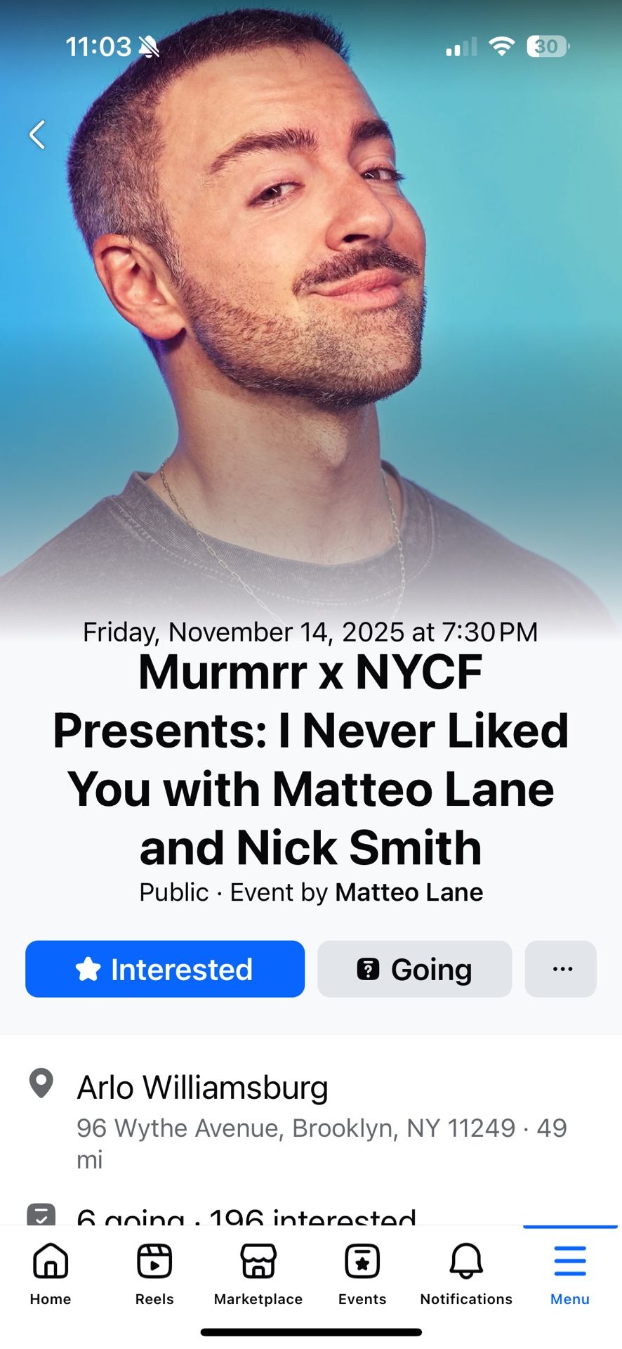 1 Ticket Transfer & Sale Matteo Lane & Nick Smith