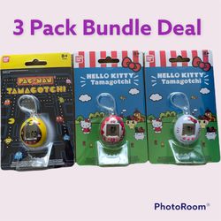 PAC Man & Hello Kitty Tamagotchi Set Of 3 