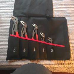 Knipex 5pc.and 2pc. Mini "COBRA" Plier Set With Roll Up Bag