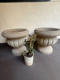 Antique heavy stone pots