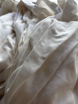 6 Chevron White Curtain Panels