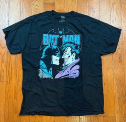 Batman vs Joker Graphic T-Shirt Adult XL DC Comics Black Tee