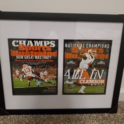 2016 Clemson Tigers Football National Champions Custom Framed SI Covers 