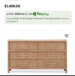 Modern 6-Drawer Wood Dresser – Natural Oak Finish