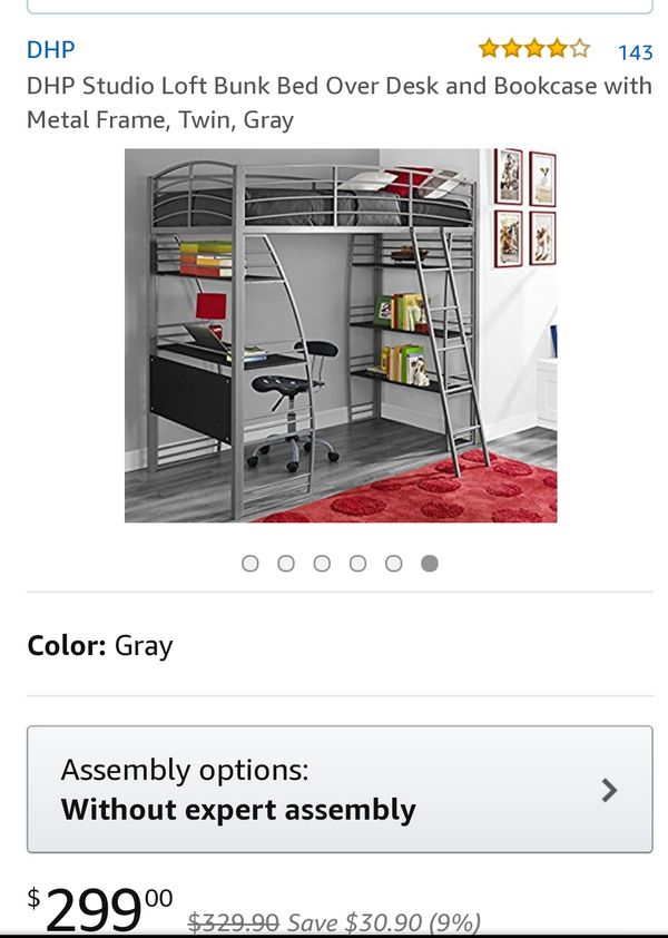 Used Dhp Studio Loft Bunk Bed Over Desk And Bookcase With Metal Used Dhp Studio Loft Bunk Bed Over Desk And Bookcase With Metal Frame Twin Black Gray Furniture In Port St Lucie Fl Offerup