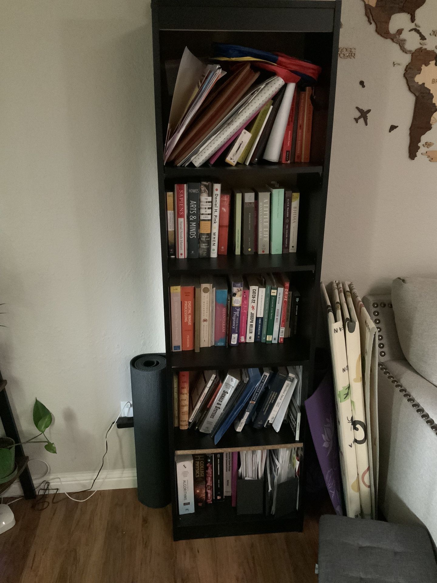 Bookshelf + Chair + Floor Lamp In Great Condition