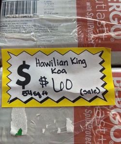 SALE- Hawaiian King Koa 12 mm T x 5.2 in. W Waterproof Laminate Wood Flooring