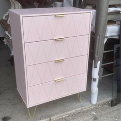 Brand New Pink Chest 4 Drawers Dresser