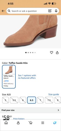 Dolce Vita Toffee Suede H2O Ankle Boots Size 6.5