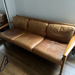 Brown Couch Used Leather