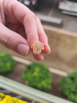 Handmade Glitter Wire-Wrapped Ring