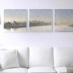 BRAND NEW - IKEA Pjatteryd New York skyline set of 3 portraits art Wall Decor