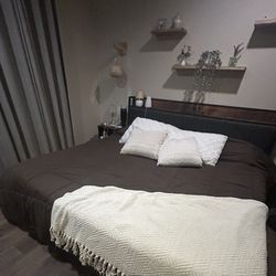 King Size Bed W/mattress 2 Years Old