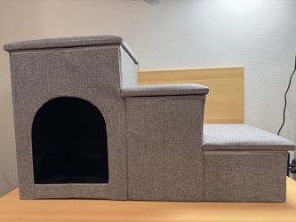 3-step pet stair with a built-in storage and condo house