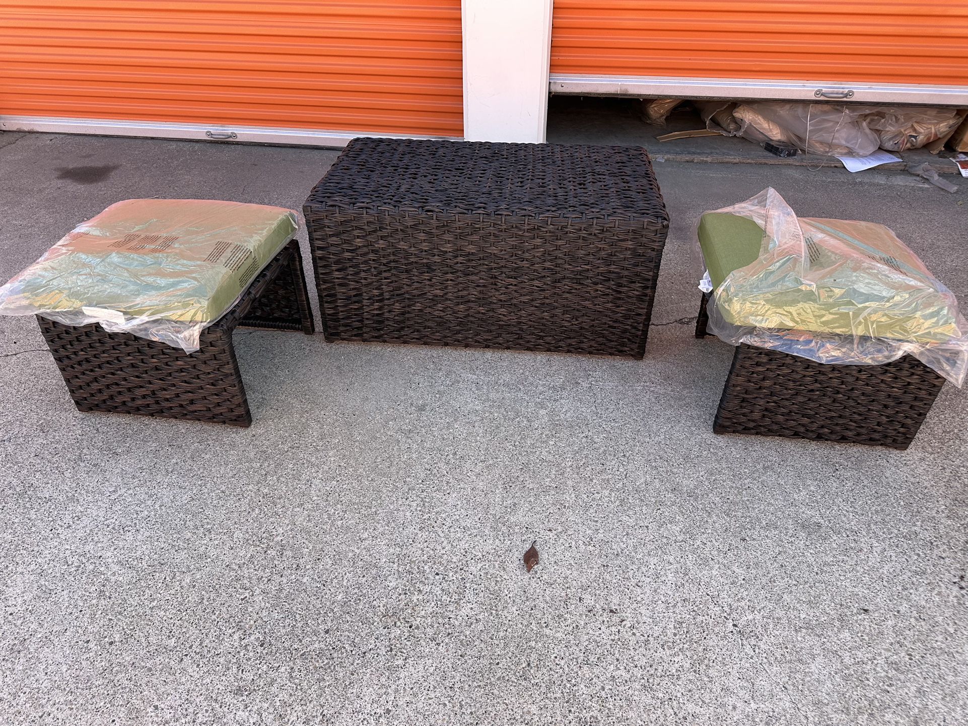 New 3pc Outdoor Patio Furniture Set Sunbrella 